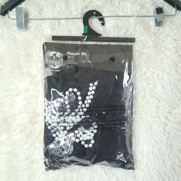 Spirit Halloween 1920s Flapper Skirt Set W/ Necklace & Headband Sz L - Picture 5 of 9